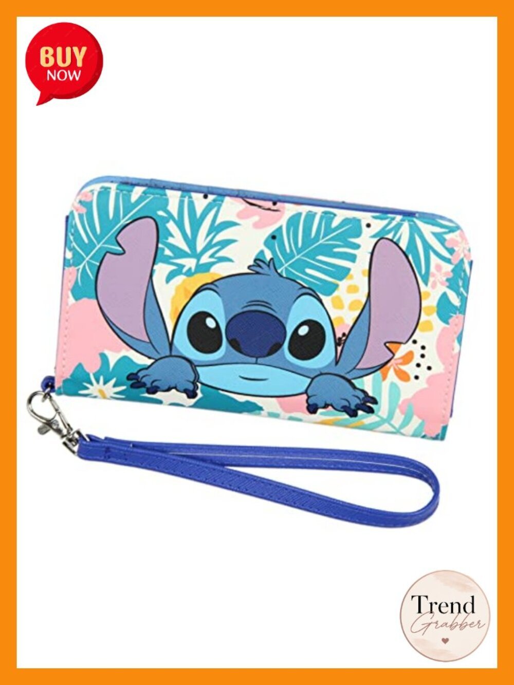 Tropical Stitch Wristlet Wallet with Tech Pocket